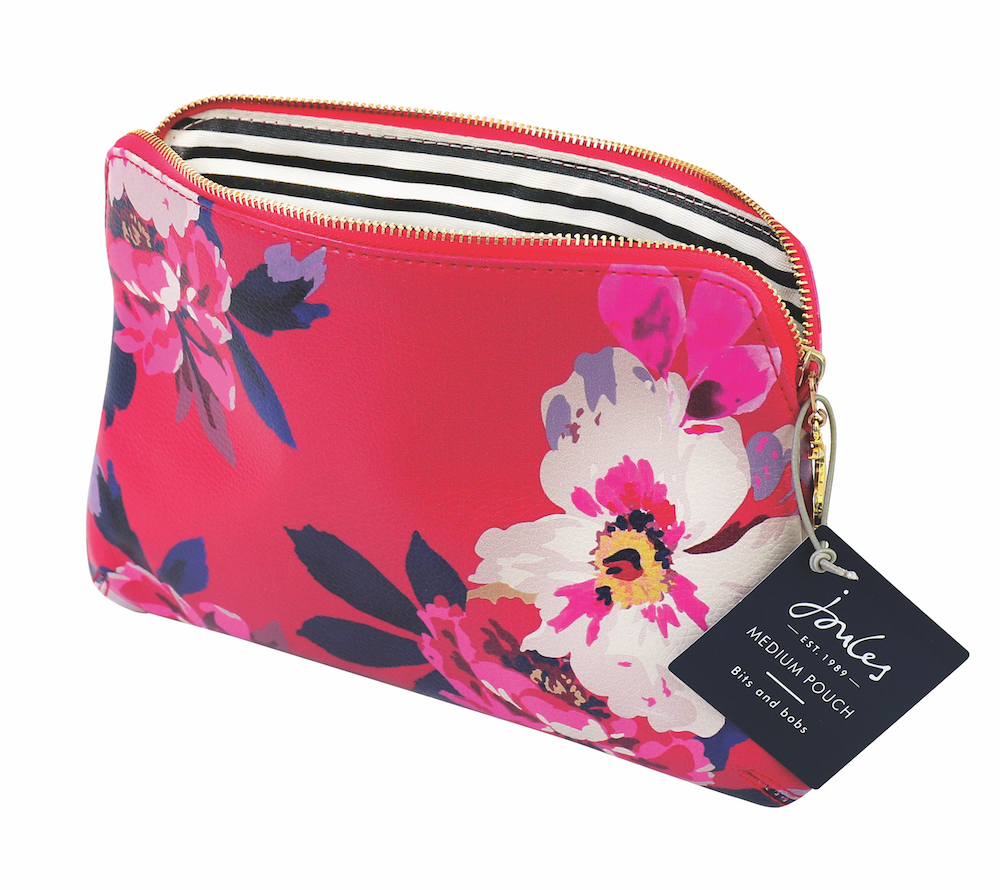 Bloom Floral Print Medium Zip Pouch By Joules